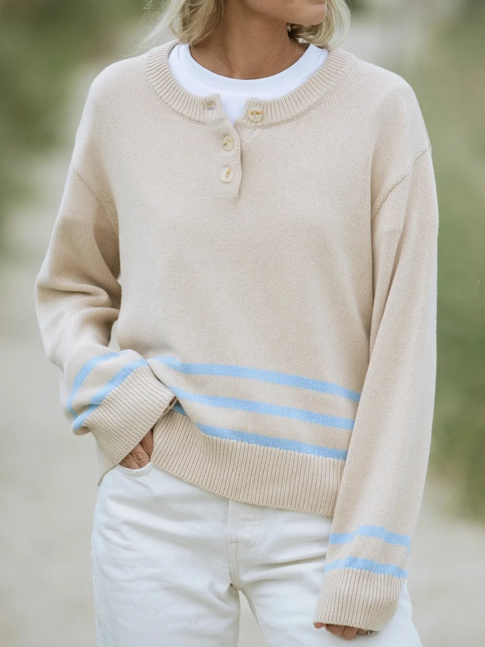 Few Moda x Maddie Prior-Hull Shoreline Cotton Stripe Sweater - Picture 5 of 14